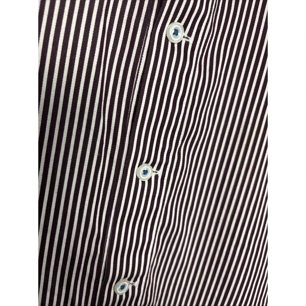 ROBERT GRAHAM X Purple Striped 100% Cotton Mens L Casual Dress Shirt